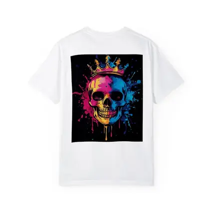Crowned Skull Neon Paint Splash Dark