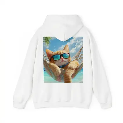Orange Tabby Cat Relaxing Beach Hammock