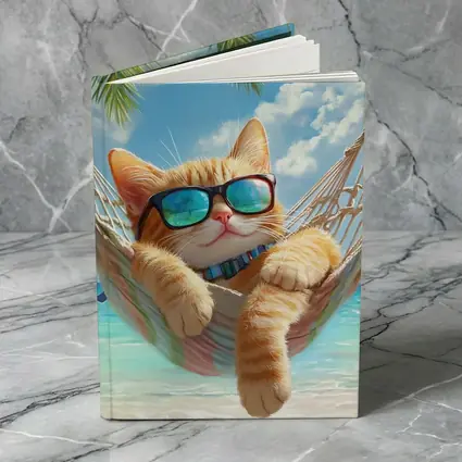 Orange Tabby Cat Relaxing Beach Hammock