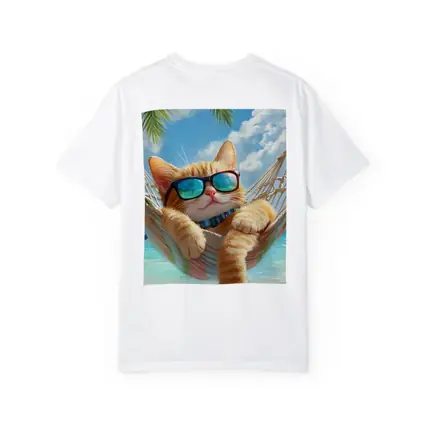 Orange Tabby Cat Relaxing Beach Hammock
