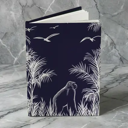 Gorilla Watching Birds Dark Jungle Scene