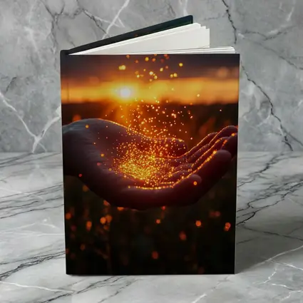 Hand Holding Golden Light Sunset Field