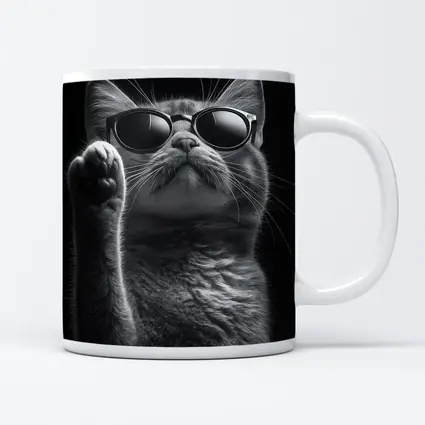 Cool Cat Wearing Sunglasses Black Background