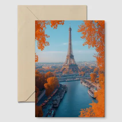 Eiffel Tower Paris Seine River Autumn