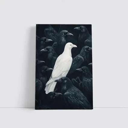 White Raven Among Dark Black Crows