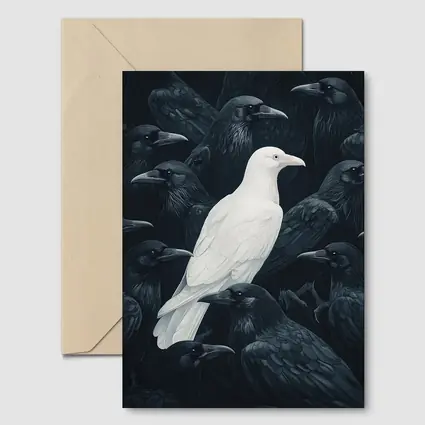 White Raven Among Dark Black Crows