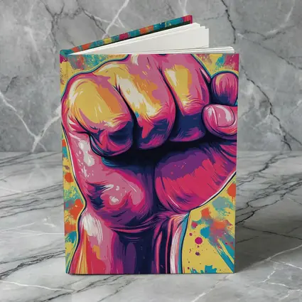 Raised Fist Pop Art Colorful Splash Background