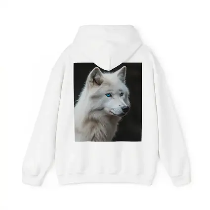 White Wolf Blue Eyes Dark Background