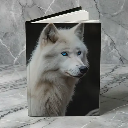 White Wolf Blue Eyes Dark Background