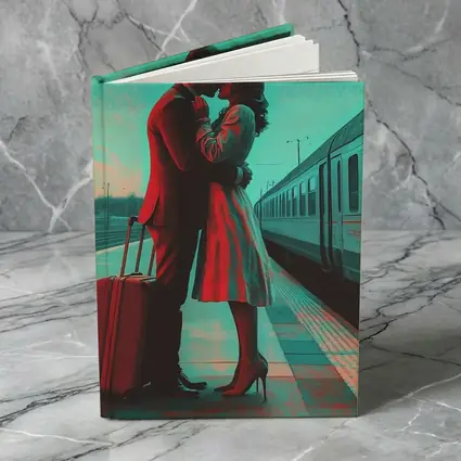 Couple Kissing Farewell at Train Station