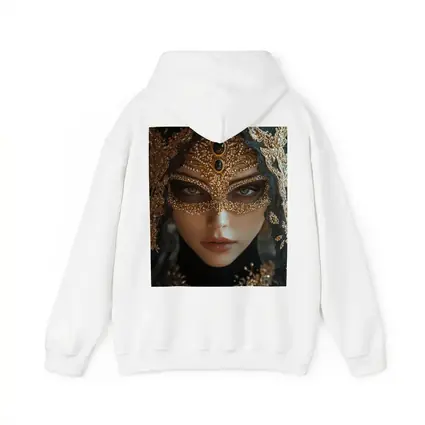 Masked Woman Gold Ornate Black Veil
