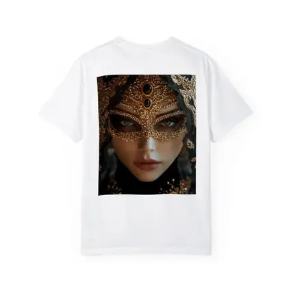 Masked Woman Gold Ornate Black Veil