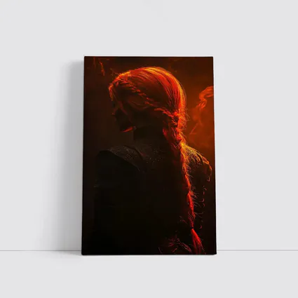 Red Haired Woman Fire Dark Fantasy Art