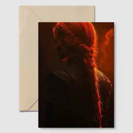Red Haired Woman Fire Dark Fantasy Art