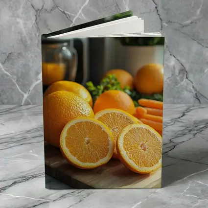 Fresh Oranges on Kitchen Cutting Board