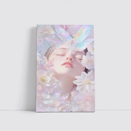 Dreamy Fairy Girl White Flowers Fantasy Art
