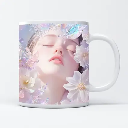 Dreamy Fairy Girl White Flowers Fantasy Art