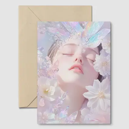 Dreamy Fairy Girl White Flowers Fantasy Art