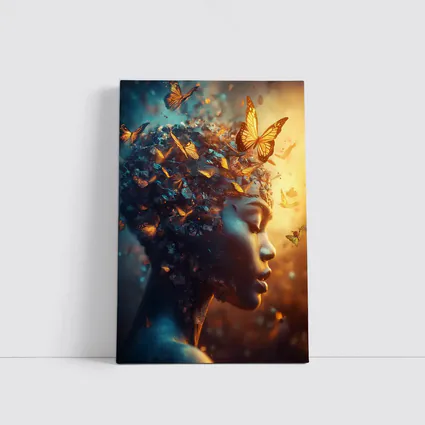 Woman Butterflies Flying Surreal Fantasy Art