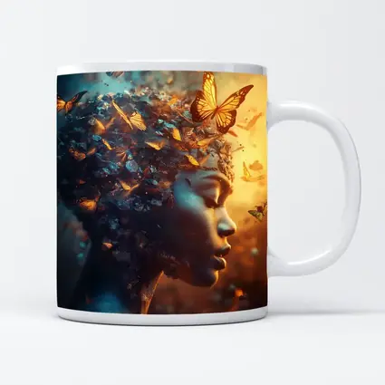 Woman Butterflies Flying Surreal Fantasy Art