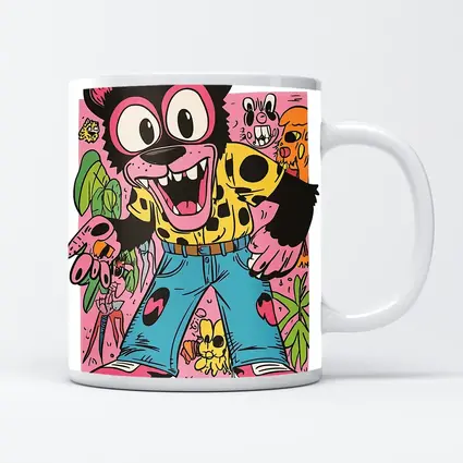 Cartoon Bear Character Colorful Graffiti Art