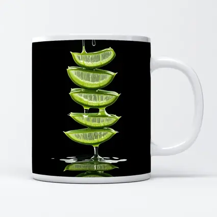 Aloe Vera Slices Dripping Gel Black Background