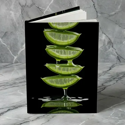 Aloe Vera Slices Dripping Gel Black Background