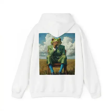 Thoughtful Frog Gentleman Oil Painting Fields