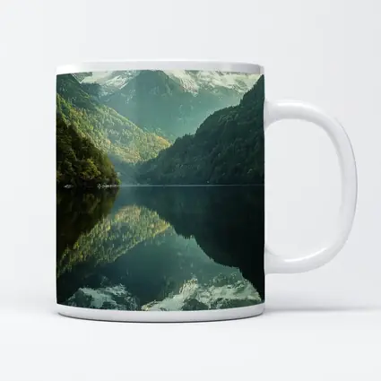 Snow Mountain Reflection Over Calm Lake