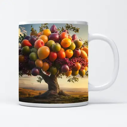 Colorful Fruit Tree Golden Countryside Sunset