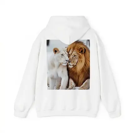 White Lioness and Lion in Snow