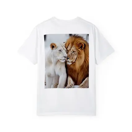 White Lioness and Lion in Snow