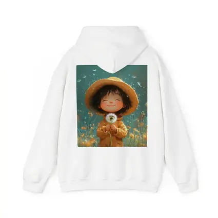 Cute Girl Dandelion Field Cartoon Art