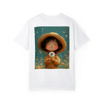 Cute Girl Dandelion Field Cartoon Art