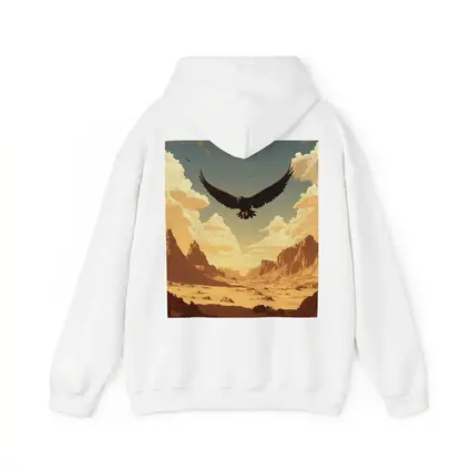 Eagle Soaring Over Desert Canyon Illustration