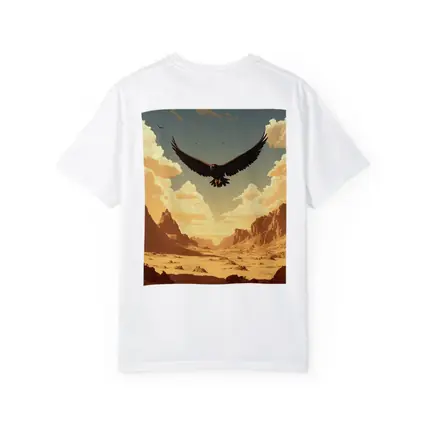 Eagle Soaring Over Desert Canyon Illustration