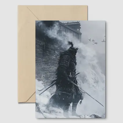 Samurai Warrior Snow Fortress Misty Winter