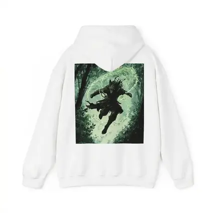 Wolf Warrior Leaping In Mystical Forest
