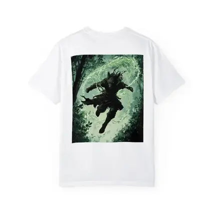 Wolf Warrior Leaping In Mystical Forest