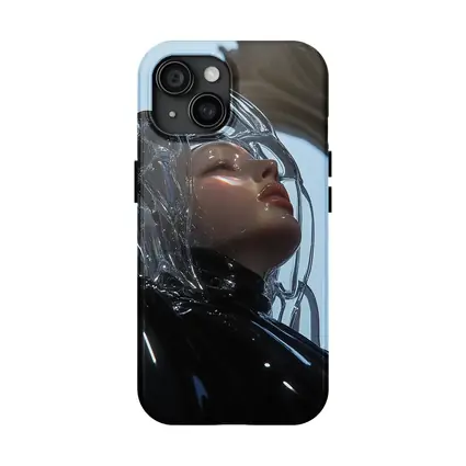 Futuristic Woman Glass Hair Black Outfit