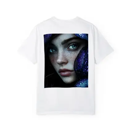 Freckled Woman Fantasy Purple Dragon Scale Portrait