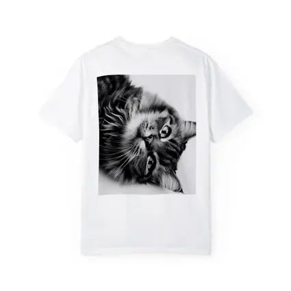 Maine Coon Cat Black and White Portrait