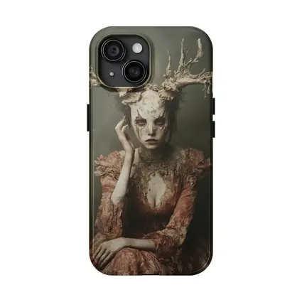 Dark Fantasy Woman With Antlers Gothic Portrait