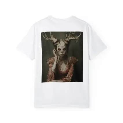 Dark Fantasy Woman With Antlers Gothic Portrait