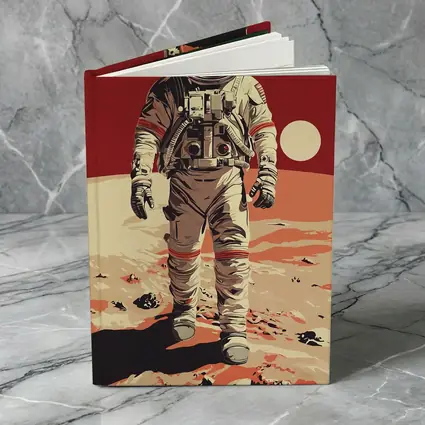 Astronaut Walking On Red Planet Surface