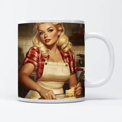 Retro Pin Up Girl Cooking Kitchen Art