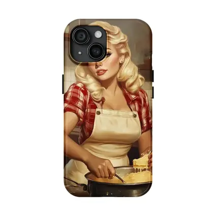 Retro Pin Up Girl Cooking Kitchen Art