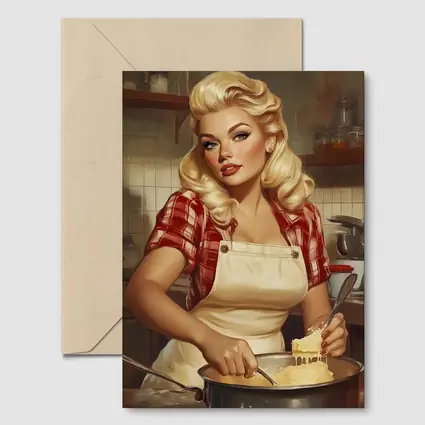 Retro Pin Up Girl Cooking Kitchen Art
