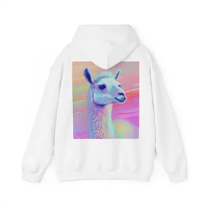 Pastel Rainbow Alpaca Llama Portrait Art