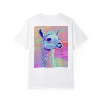 Pastel Rainbow Alpaca Llama Portrait Art